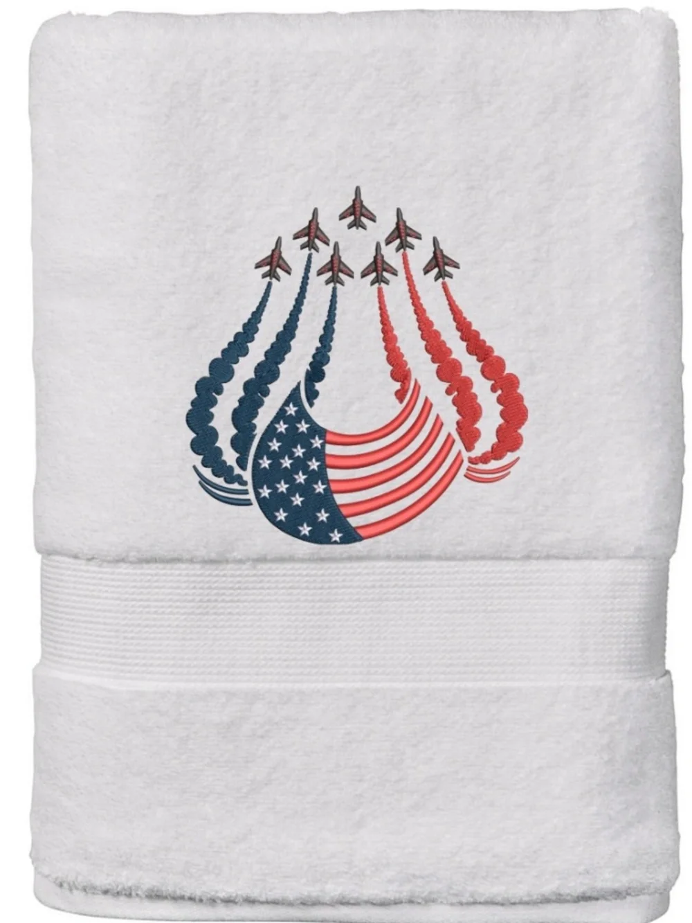 Independence Patriotic Hand Towel embroidered made to order guest room White